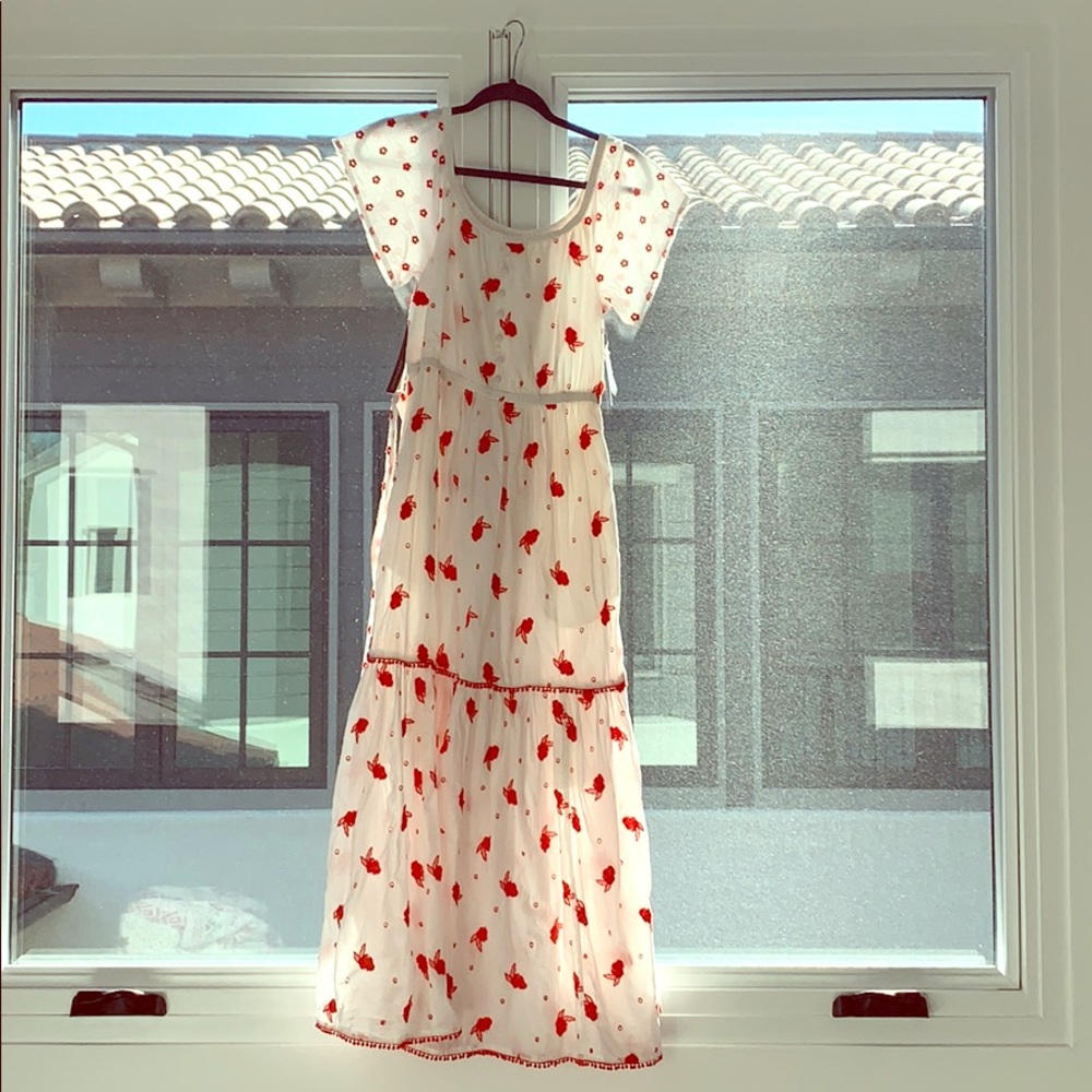 Anthropologie Floral Off The Shoulder Maxi Dress